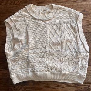 Free People cable knit sweater vest. Size Small.
